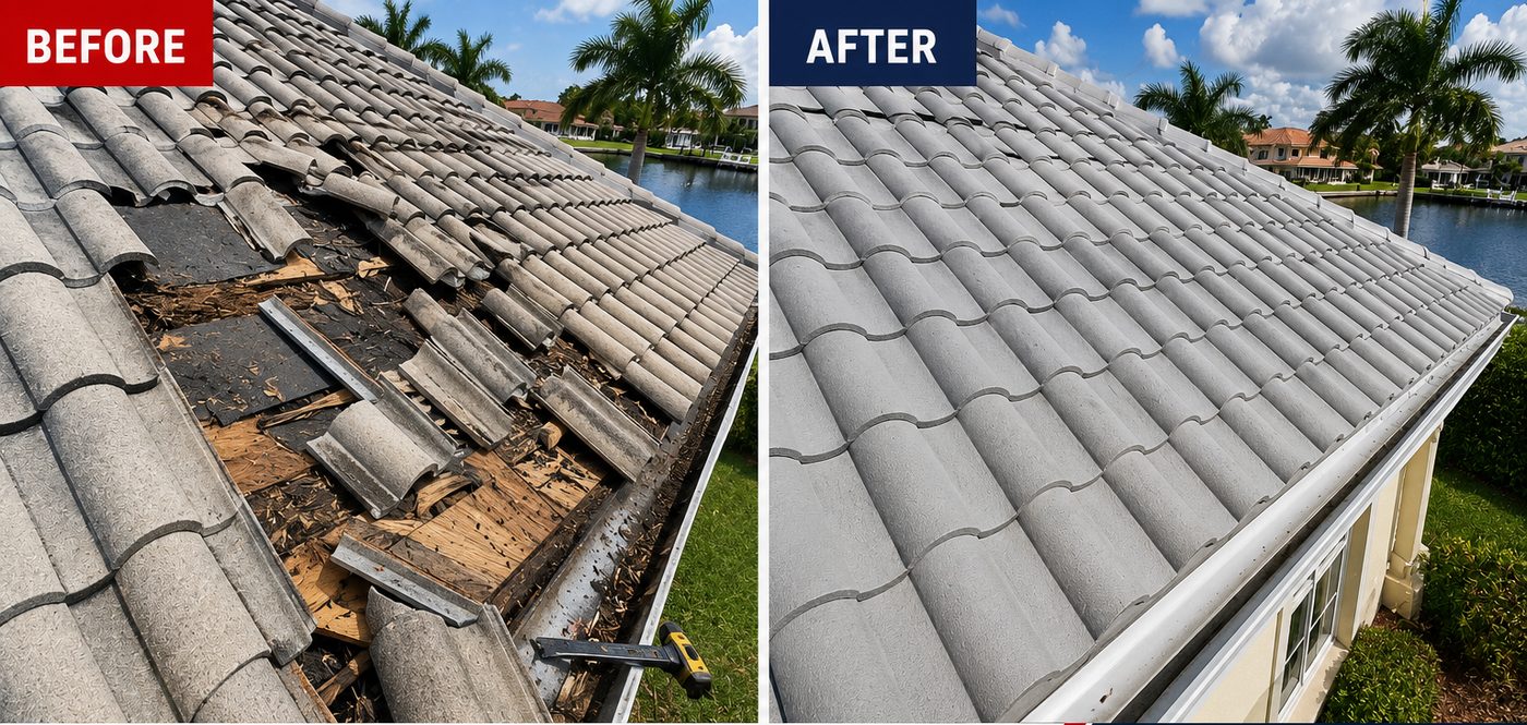 Tile roof restoration project by A1 Roofing Repair
